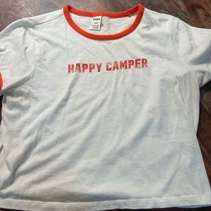 PINK Victoria's Secret White Tee with Red Trim